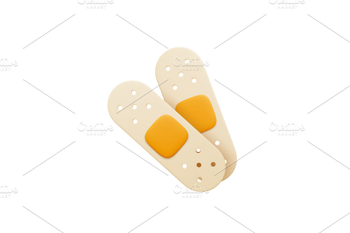 Medical patch 3d icon. Realistic, an Illustration by Valerie Bodnar