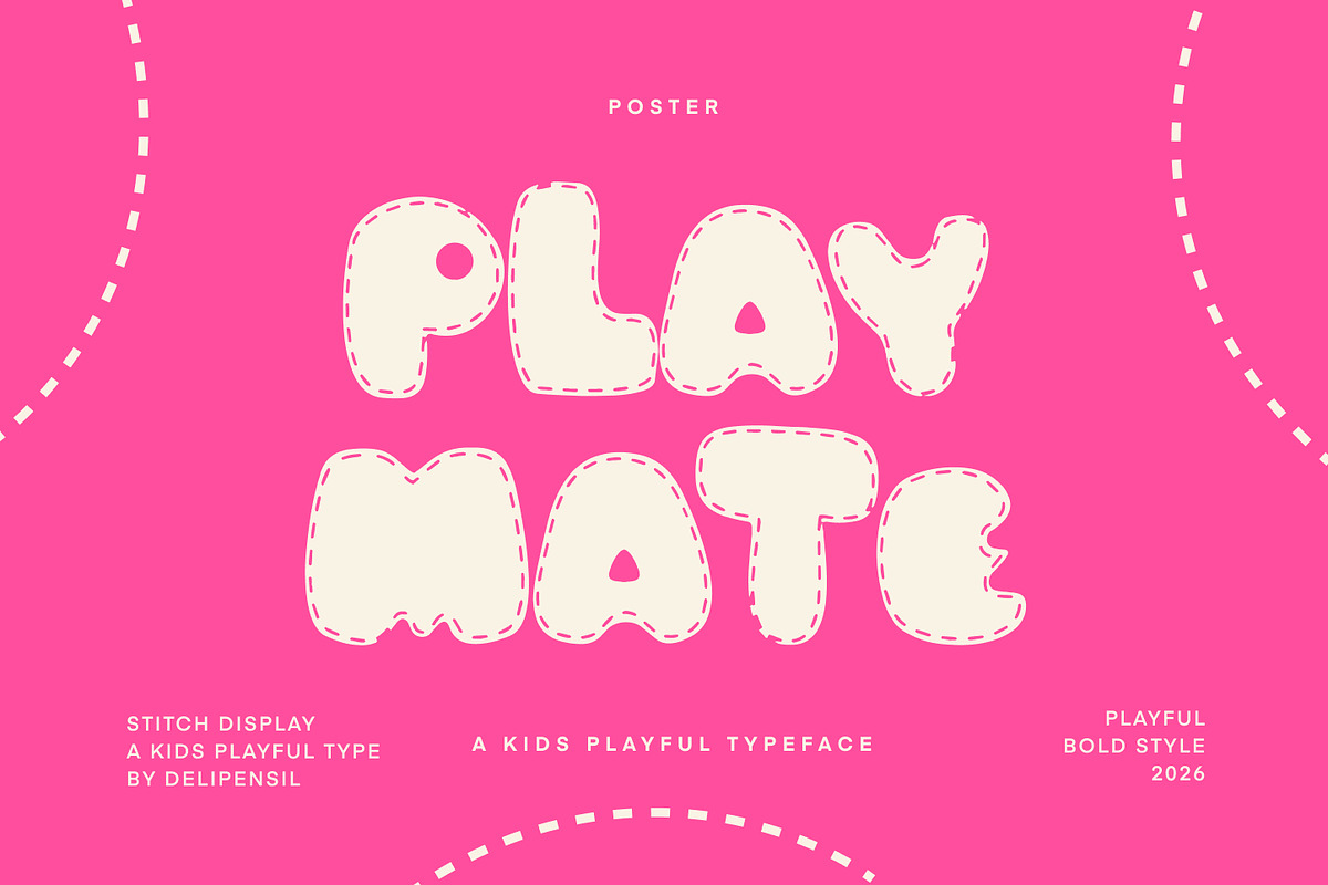 Stitch Display - Typeface, a Symbol Font by delipensil (Photo 2 of 7)