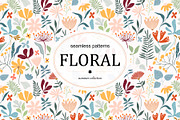 Floral seamless patterns set, a Pattern Graphic by Letto studio (Thumbnail 1 of 4)