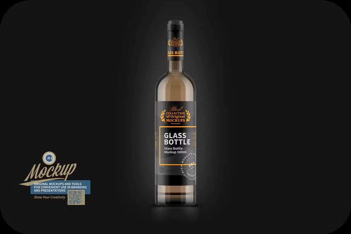 Glass Bottle Mockup, a Packaging Mockup by Reformer Mockup (Photo 1 of 6)
