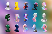 70 PNG Busts - Iridescent & Glossy, an Object Graphic by Graphicdome (Thumbnail 10 of 11)