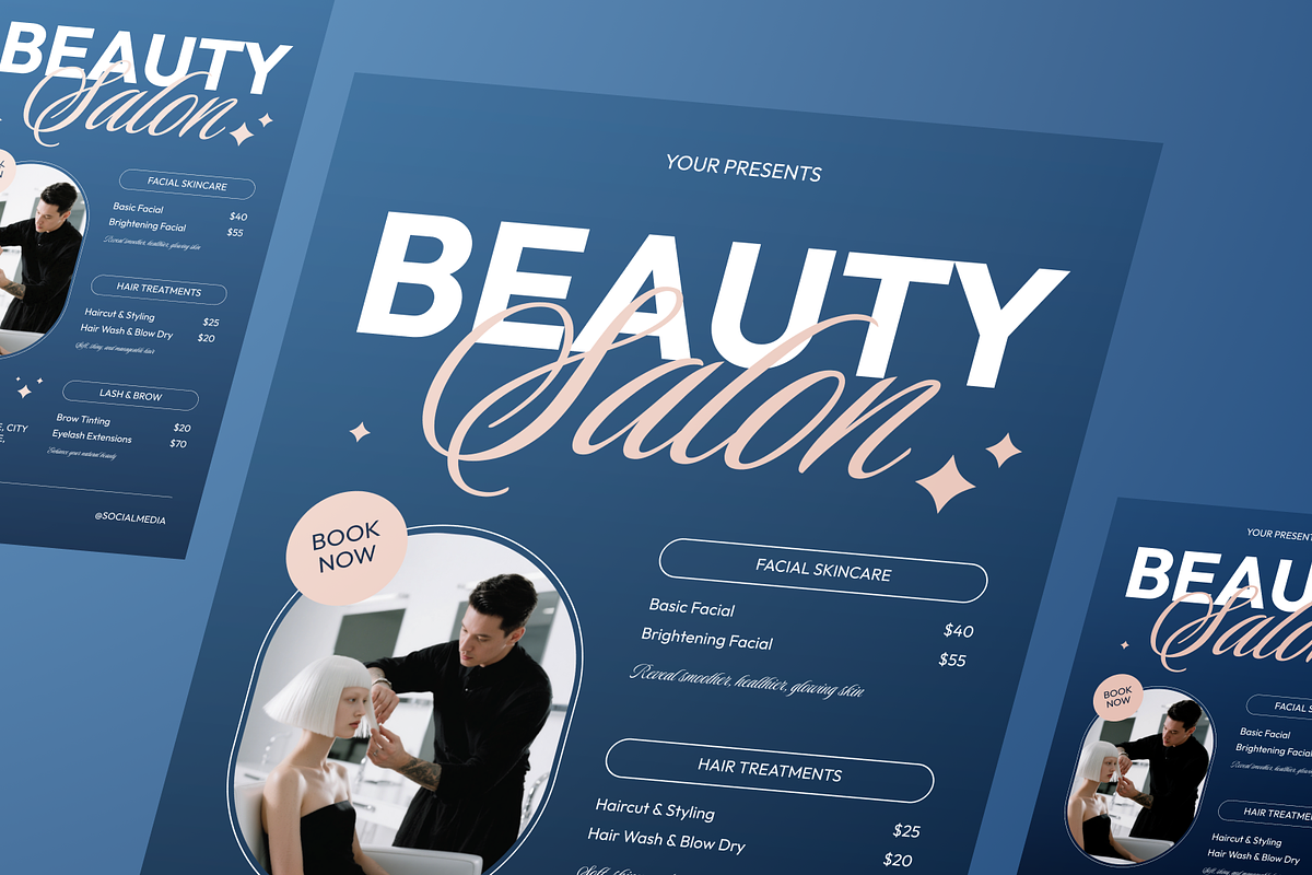 Beauty Salon Pricelist Flyer Set, a Flyer Template by Annora Studio (Photo 6 of 6)