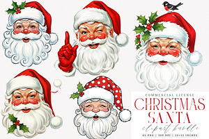 Vintage Santa Sublimation Bundle, an Illustration by SinaCreation