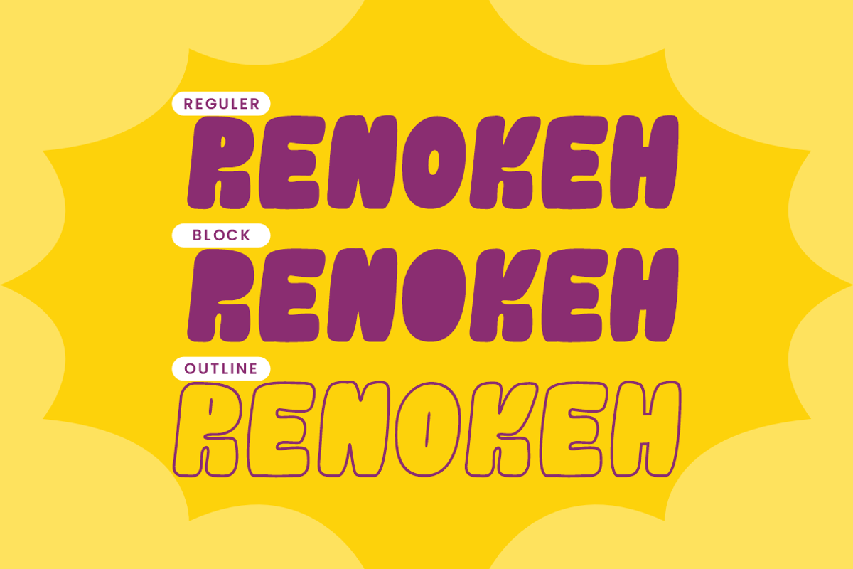 Renokeh - Bubble Font, a Sans Serif Font by QR Design Studio (Photo 2 of 8)