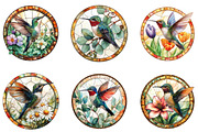 Hummingbird Round Stained Glass Png, an Illustration by Designworld (Thumbnail 4 of 5)