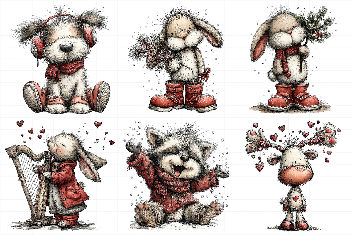 Whimsical Winter Animals Clipart Png, an Illustration by Daily.Designs (Photo 7 of 8)