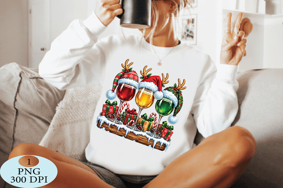 Christmas Wine Glasses PNG, a Seasonal Illustration by Daily.Designs (Photo 4 of 5)