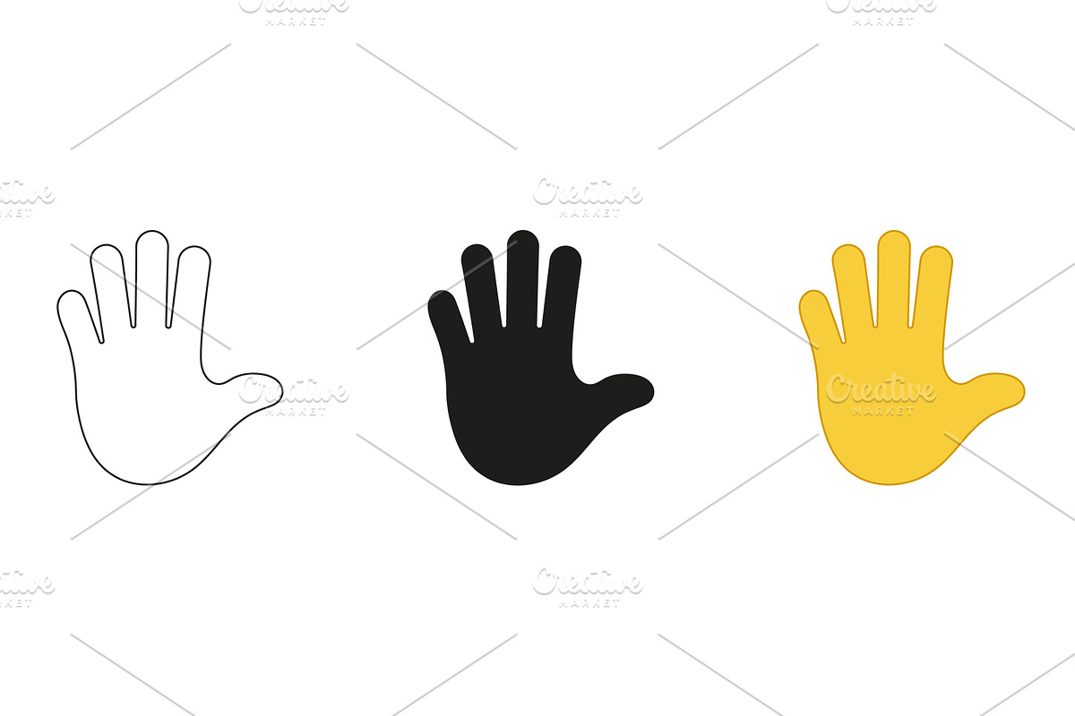 Open Hand Icon. Stop Gesture Emoji, an Object Illustration by Vector Creator