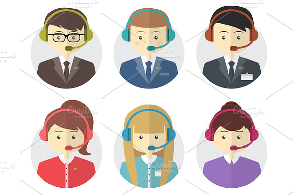 Call Center Operator Icons