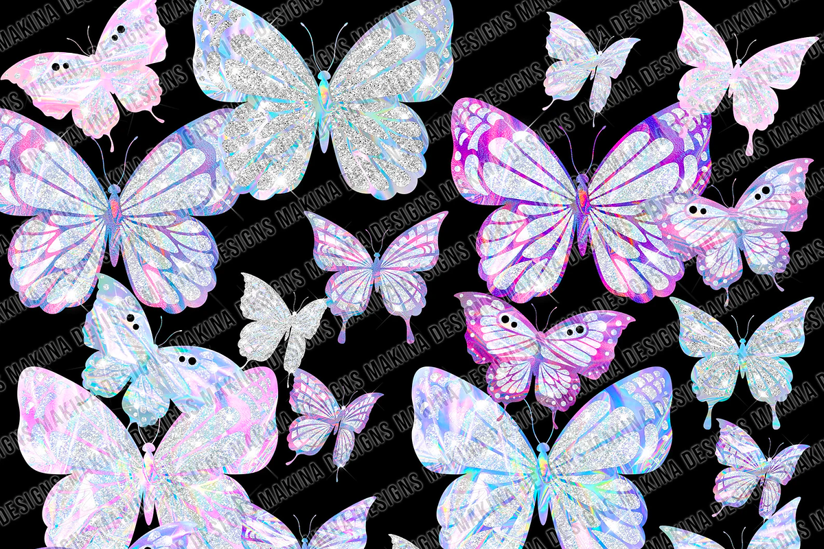 Glitter Butterfly Clipart, a Shape Add-On by Makina Designs (Photo 2 of 2)