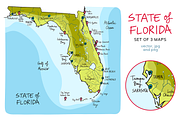 Florida maps, an Education Illustration by Illustrationsforteachers (Thumbnail 2 of 4)