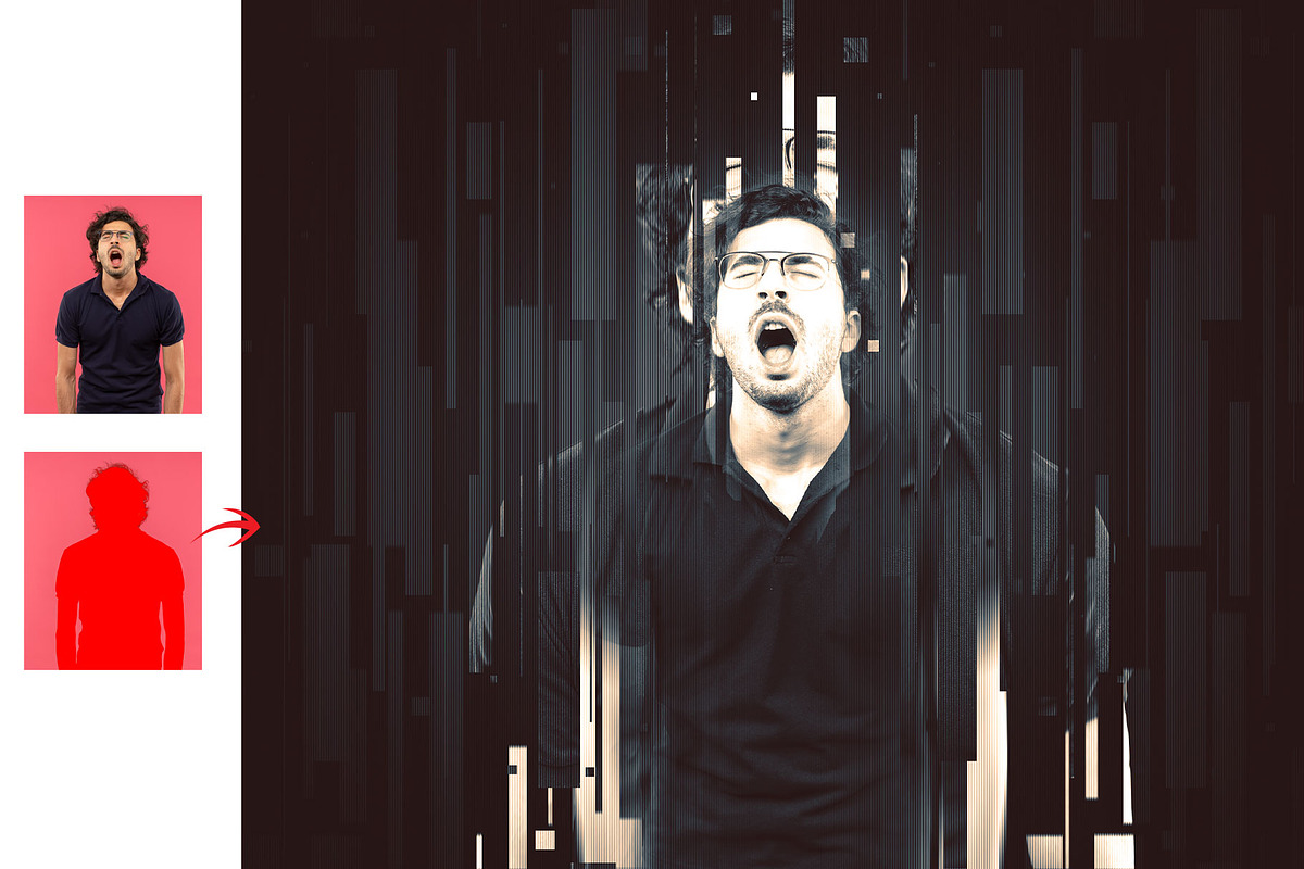 Glitch Duotone Effect Photoshop, an Action Add-On by MRI STUDIO (Photo 11 of 15)