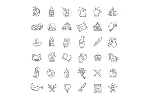 Magic and Alchemy icons, an Outline Icon by Tettygreen