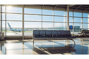 termal bench in airport ai generated, a Transportation Photo by pikepicture