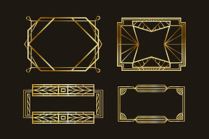 Vintage Art Deco Frame Set