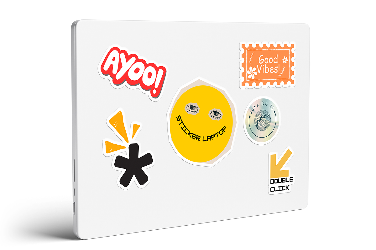Sticker Mockup on Laptop, a Wearable Device Mockup by DSNA Mockup (Photo 5 of 5)