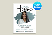 Open House Sign, Editable With Canva, a Marketing Template by M9 Design (Thumbnail 1 of 6)