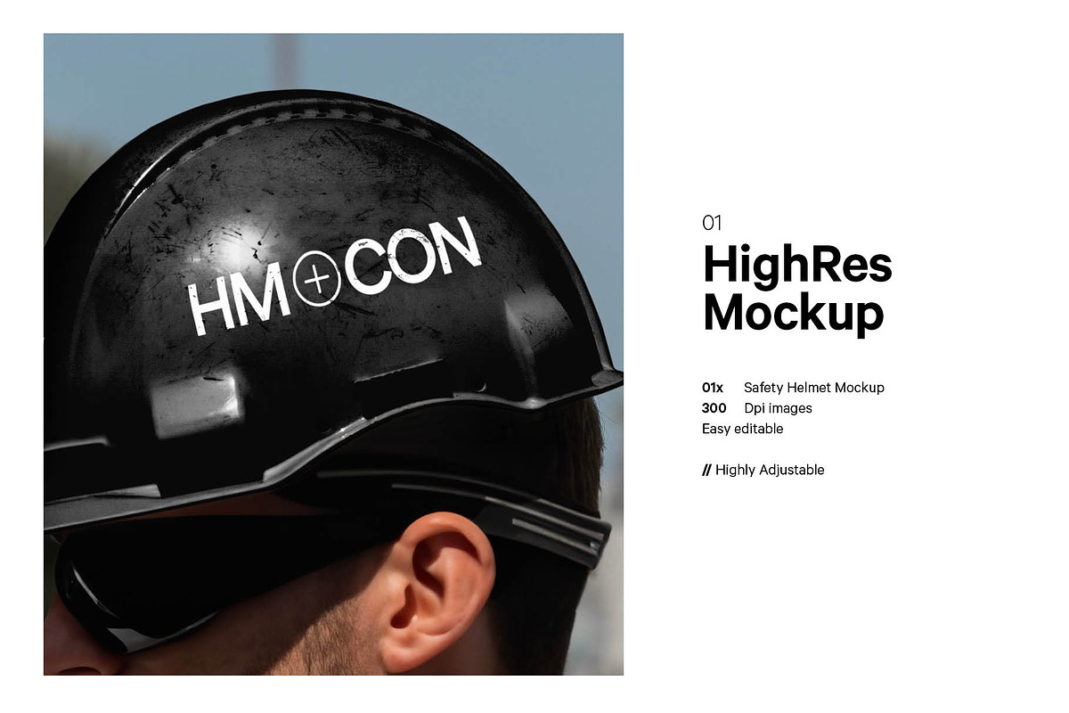 Safety Helmet Mockup, a Hat Mockup by HAZARD MOCKUPS (Photo 2 of 8)