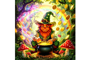 Leprechaun Magic Gold, a Person Illustration by Sharon Schwalbe (Thumbnail 1 of 3)