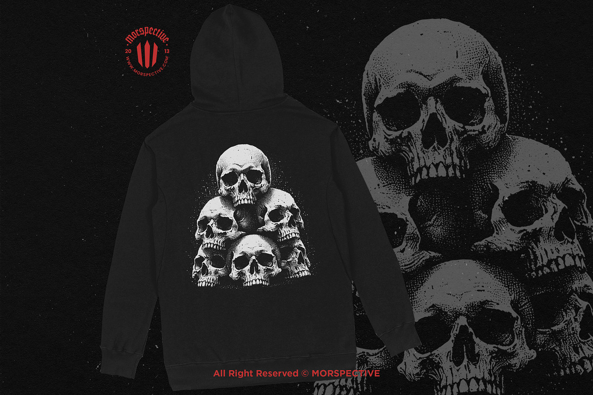 10 Bundle Dark Art Skull Head Pile, an Illustration by Morspective (Photo 4 of 7)