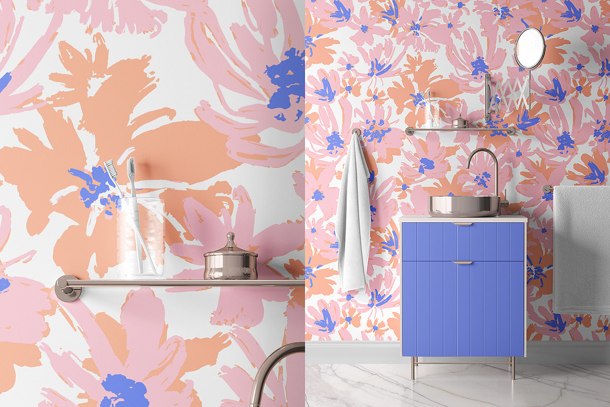 Summer Pink Flowers, a Pattern Graphic by MalyskaStudio (Photo 3 of 14)