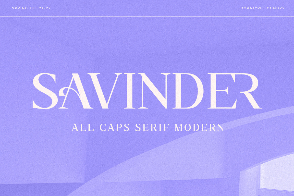 Savinder, a Serif Font by Dora Typefoundry (Photo 1 of 13)