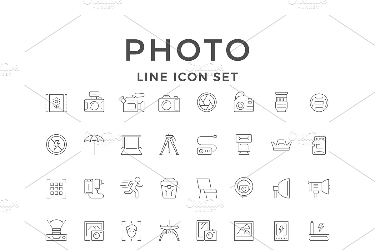 Set Line Icons of Photo, an Outline Icon by motorama (Photo 1 of 2)
