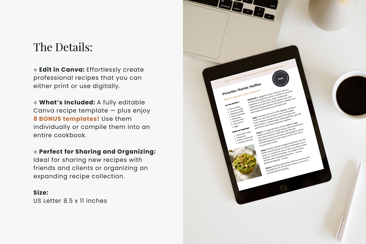 Canva Recipe Template | Matcha, a Templates & Theme by Erin Cassidy (Photo 3 of 5)