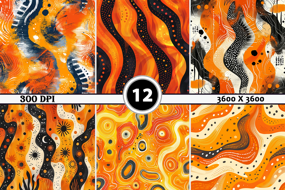 Orange Abstract Pattern, a Pattern Graphic by Printable Treasure (Photo 2 of 4)