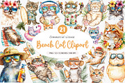 Tropical Beach Cat PNG, an Illustration by SinaCreation (Thumbnail 1 of 5)
