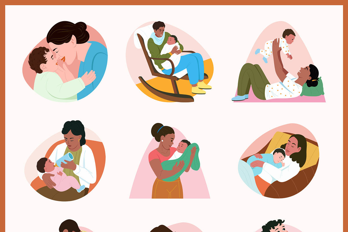 Newborn Baby Illustration Set, a Person Illustration by Brickclay (Photo 8 of 8)