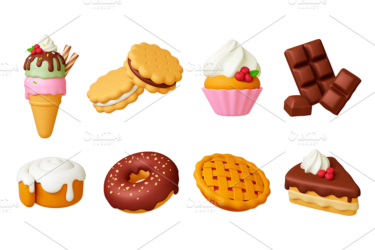 3d dessert. Bakery shop sweets, a Graphic by Valerie Bodnar