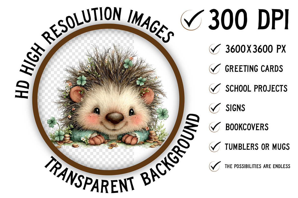 Cute St Patrick’s Animals Clipart, an Illustration by Craft Nest (Photo 2 of 11)