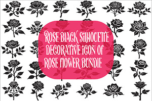 Rose Black Silhouette Decorative, an Illustration by Amazin_art