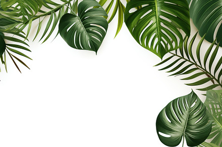 Monstera leaves on white background, a Nature Photo by AlyaAnd