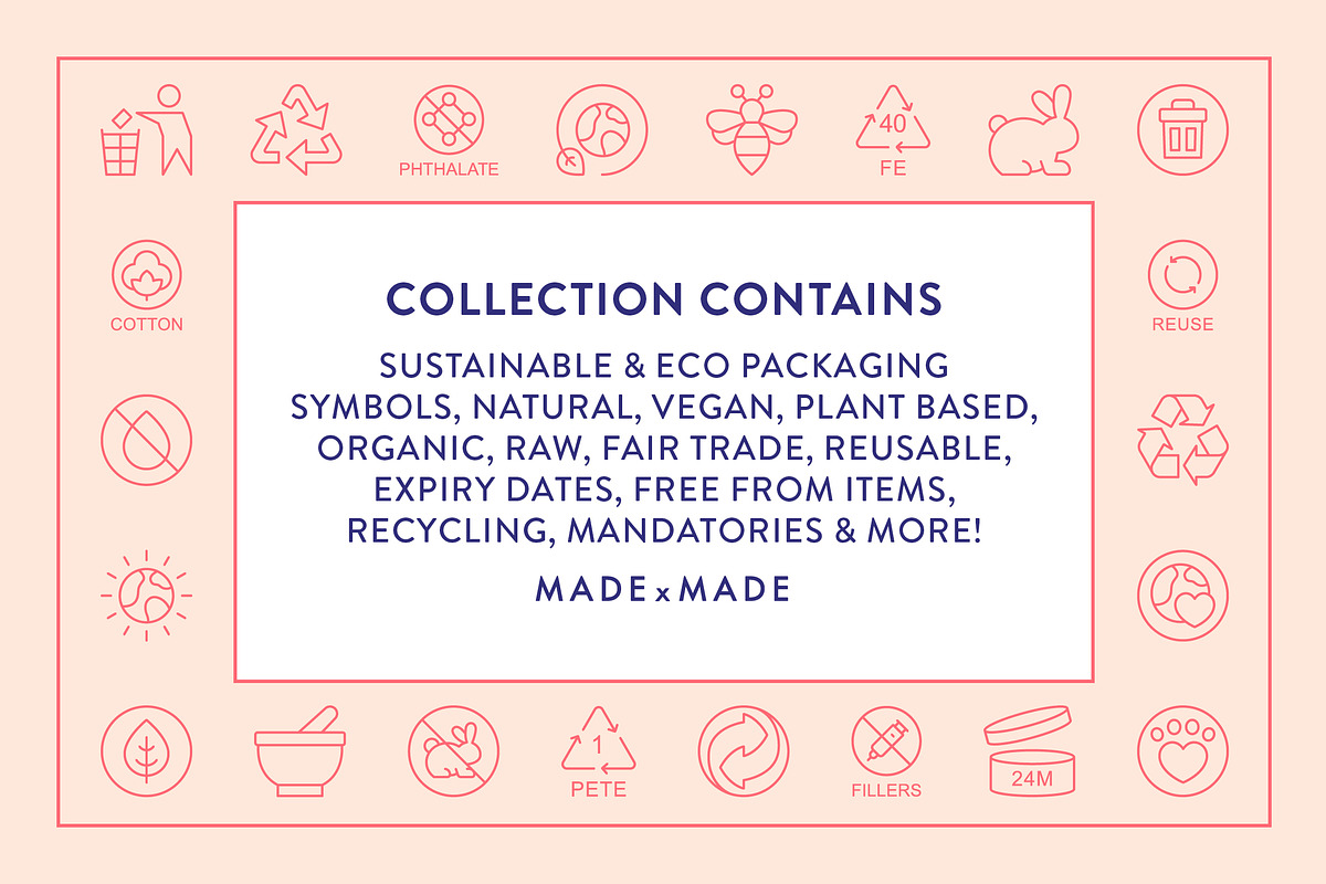 Sustainable Packaging Line Icons, an Outline Icon by Made by Made (Photo 2 of 8)