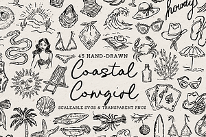 Coastal Cowgirl Clipart, Western, an Object Illustration by The October Creative
