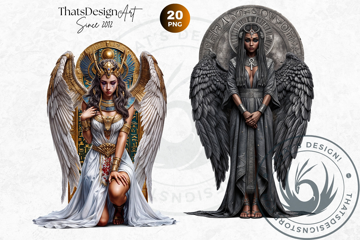 Isis Egyptian goddess clipart set, a Person Illustration by ThatsDesignArt (Photo 6 of 10)
