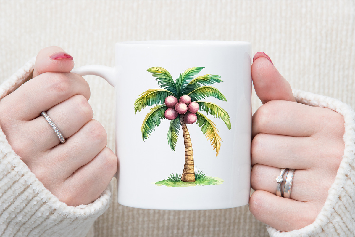 Watercolor Pink & Mint Summer Clipar, an Illustration by Sublimation Artist (Photo 5 of 6)