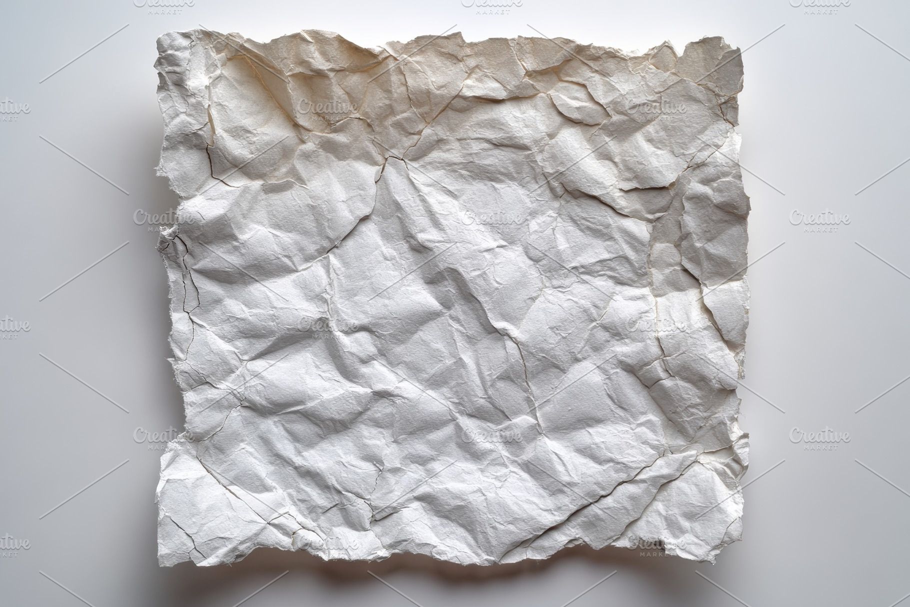Crumpled White Paper Texture Backgro, a Photo by Pixeness Studio