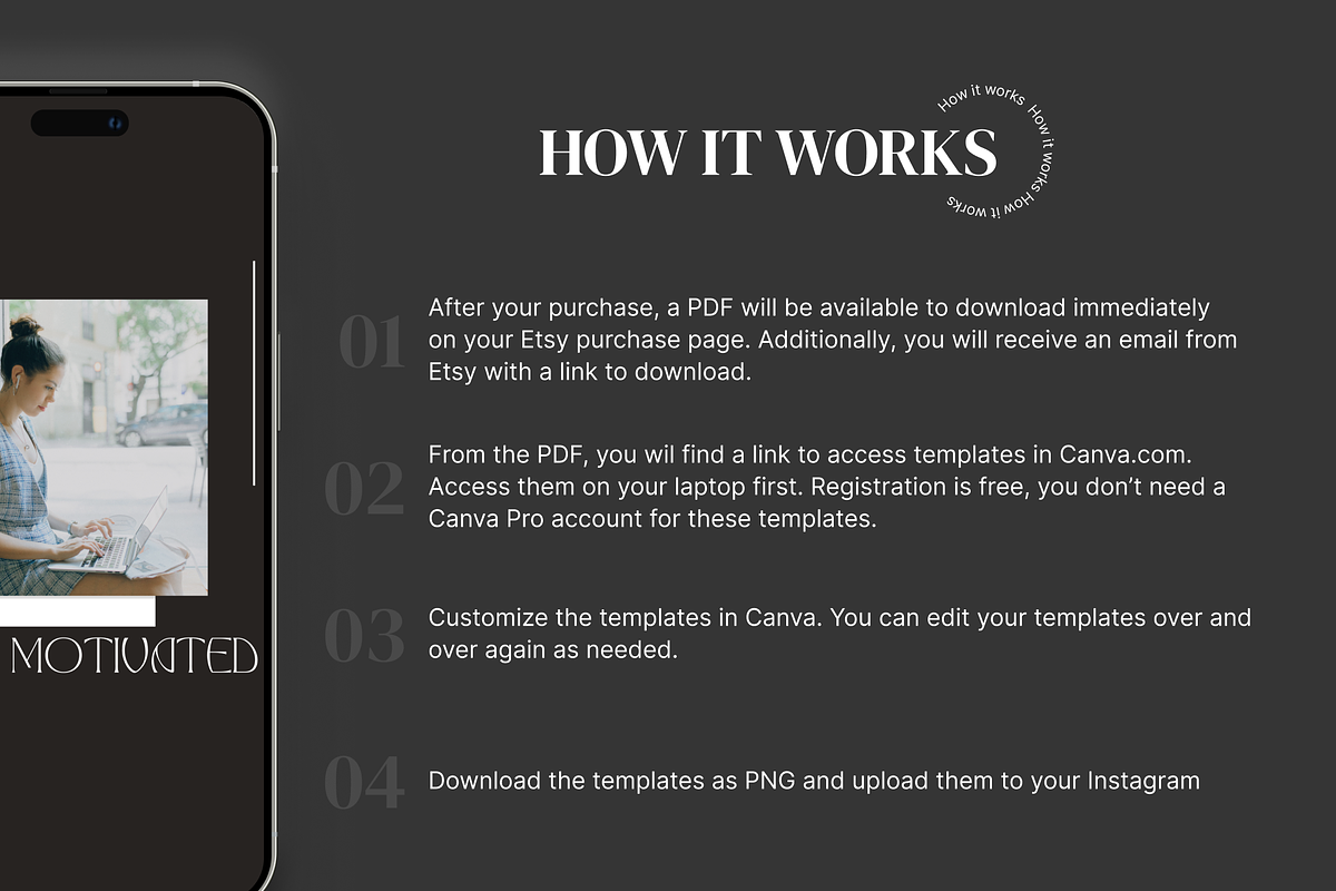 Dark Canva IG Templates, a Social Media Template by VeliusCreativeStudio (Photo 7 of 10)