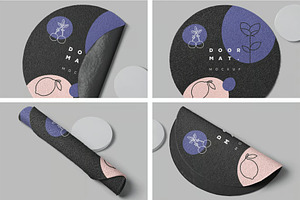 Round Floor Mat Mockups, a Household Mockup by megostudi0