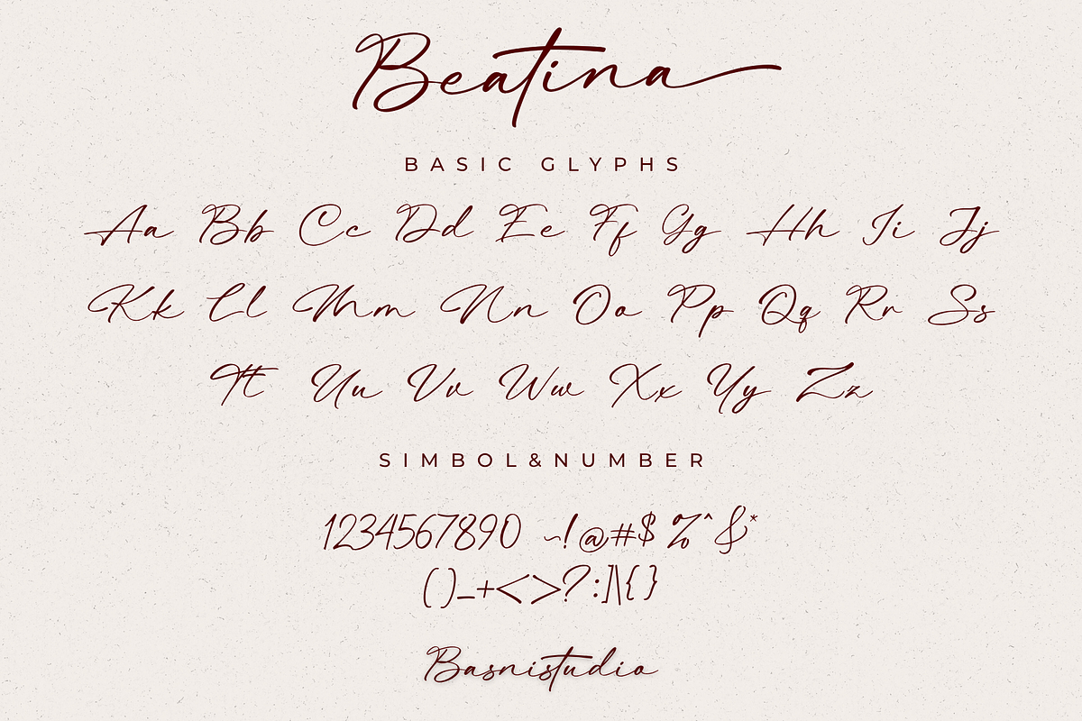 Beatina – Signature Font, a Script Font by Basnistudio (Photo 9 of 11)