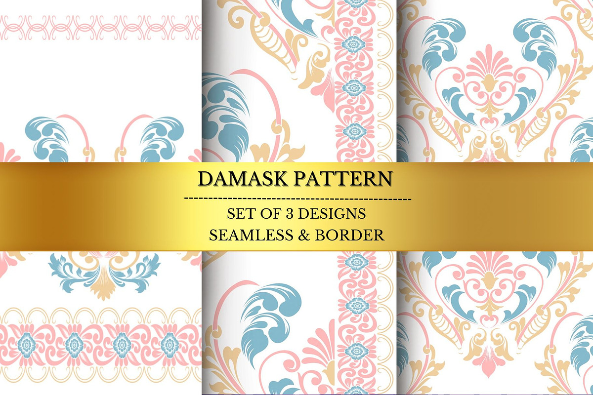 Damask Pattern Set - Ornate Floral, a Pattern Graphic by wind mill (Photo 1 of 4)