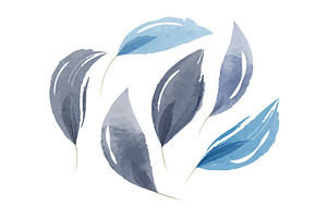 Set of watercolor leaves painted in, an Illustration by okskukuruza