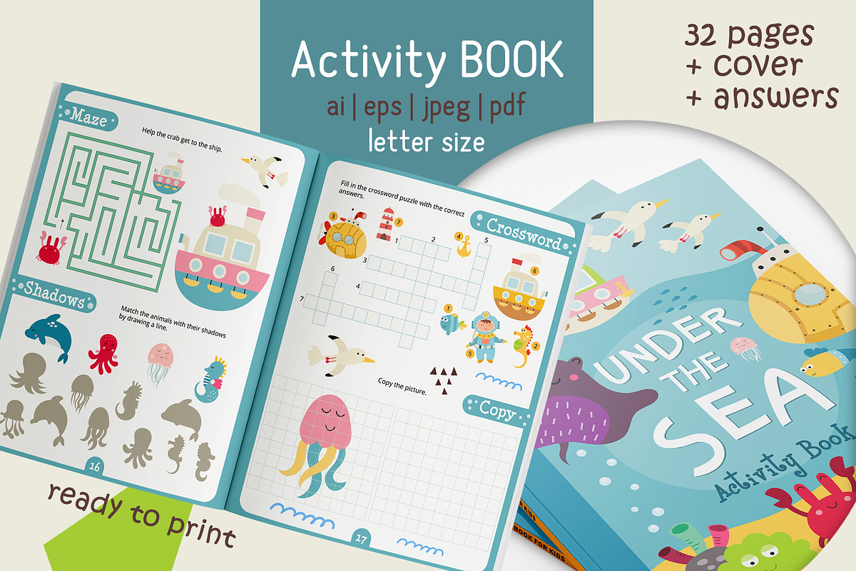 Under the Sea Activity Book for Kids, an Education Illustration by Nursery Art (Photo 4 of 8)