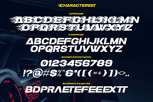 Slugs Racer Racing Display Font