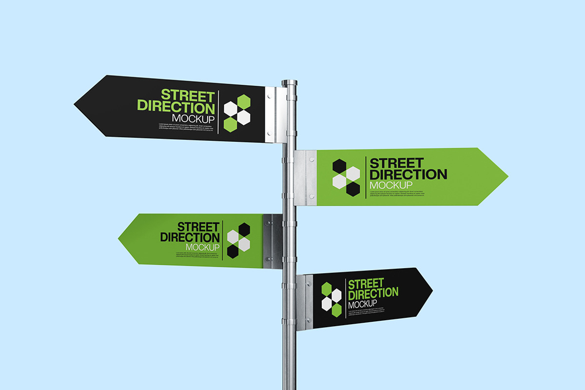Street Direction Mockup, a Product Mockup by bimockup (Photo 2 of 6)