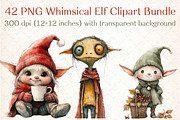 Whimsical Elf Clipart Bundle, an Illustration by DreamCafeArt (Thumbnail 2 of 8)