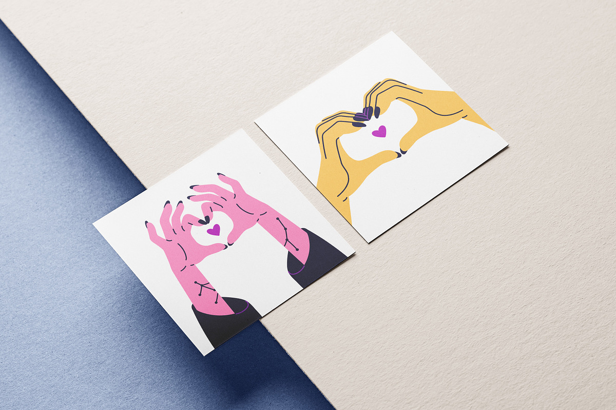 Hands making heart gesture set, a Person Illustration by Good Studio (Photo 9 of 10)
